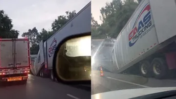 Tráiler detenido afecta la circulación en la Toluca-Atlacomulco