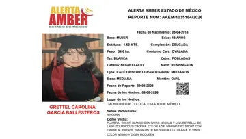 Alerta Amber: Se busca a Grettel Carolina García Ballesteros, desaparecida en Toluca