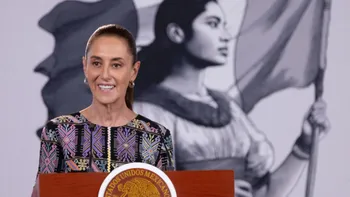 Claudia Sheinbaum durante su conferencia matutina, donde habló sobre la campaña electoral de EU y las críticas de Marco Rubio.