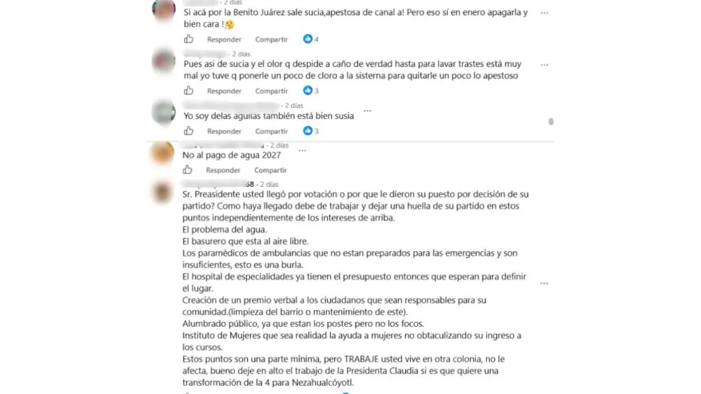 ‘Agua potable parece del canal’, denuncian habitantes de Nezahualcóyotl
