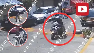 Cámaras de seguridad captaron el momento exacto del robo a una vendedora de papas en Nezahualcóyotl.