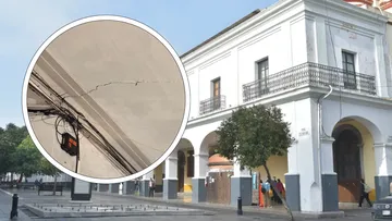 Protección Civil municipal realizó un recorrido por el lugar a fin de verificar las condiciones de seguridad de la fachada del edificio asentado en una zona altamente transitable del centro de la ciudad.
