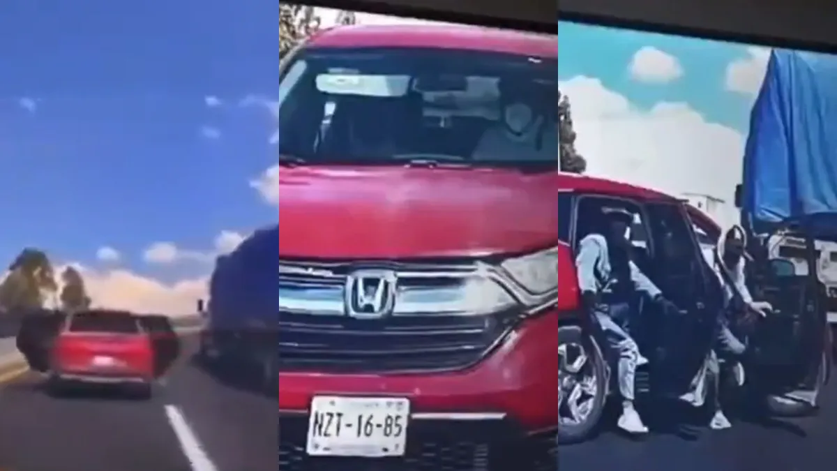 Video revela intento de asalto a familia en la Texcoco- Calpulalpan.
