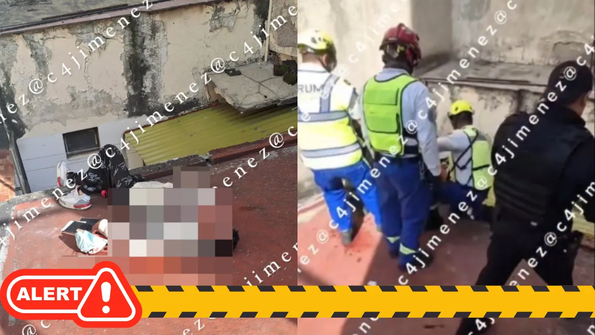 El ladrón cayó desde 8 metros al intentar escapar tras robar dos computadoras en la Narvarte, CDMX.