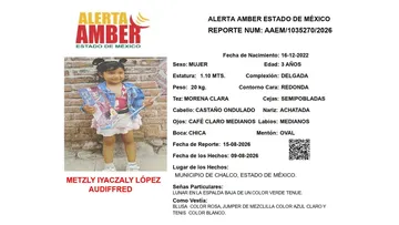 Alerta Amber: Se busca a Metzly Iyaczaly López Audiffred, desaparecida en Chalco