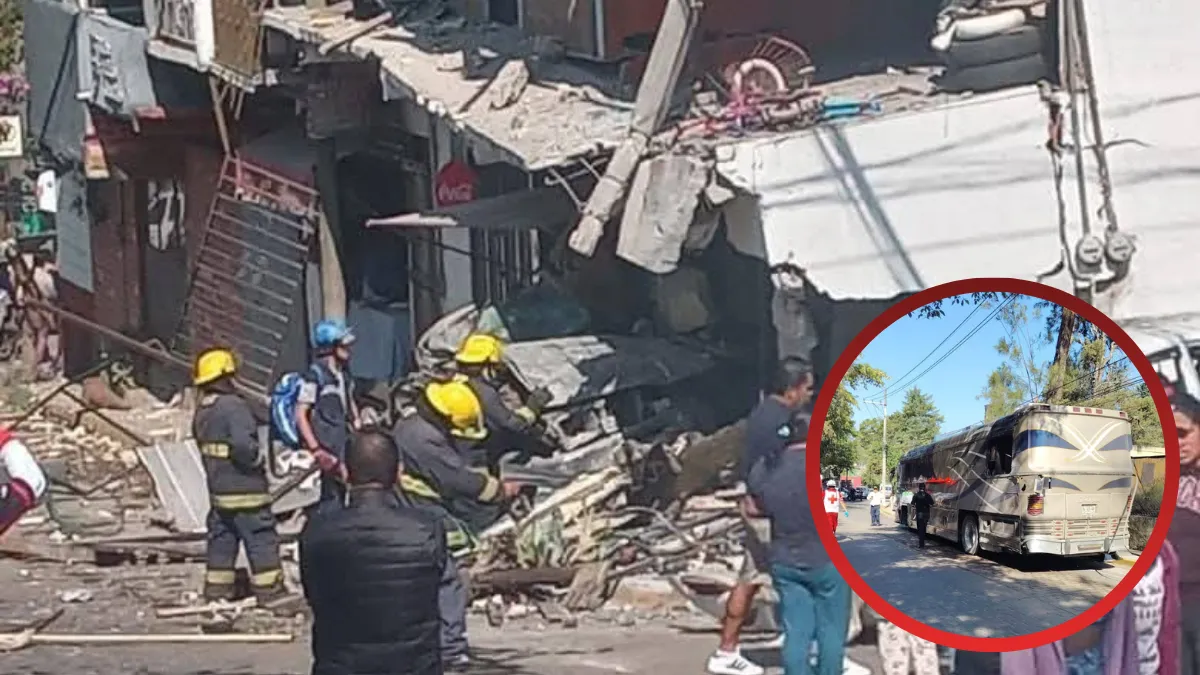 Camión de pasajeros genera carambola y daños a una vivienda en Valle de Bravo [VIDEO]