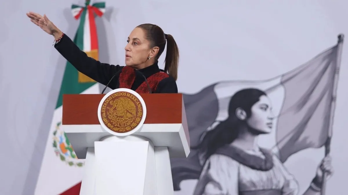 La presidenta Claudia Sheinbaum durante su conferencia matutina.