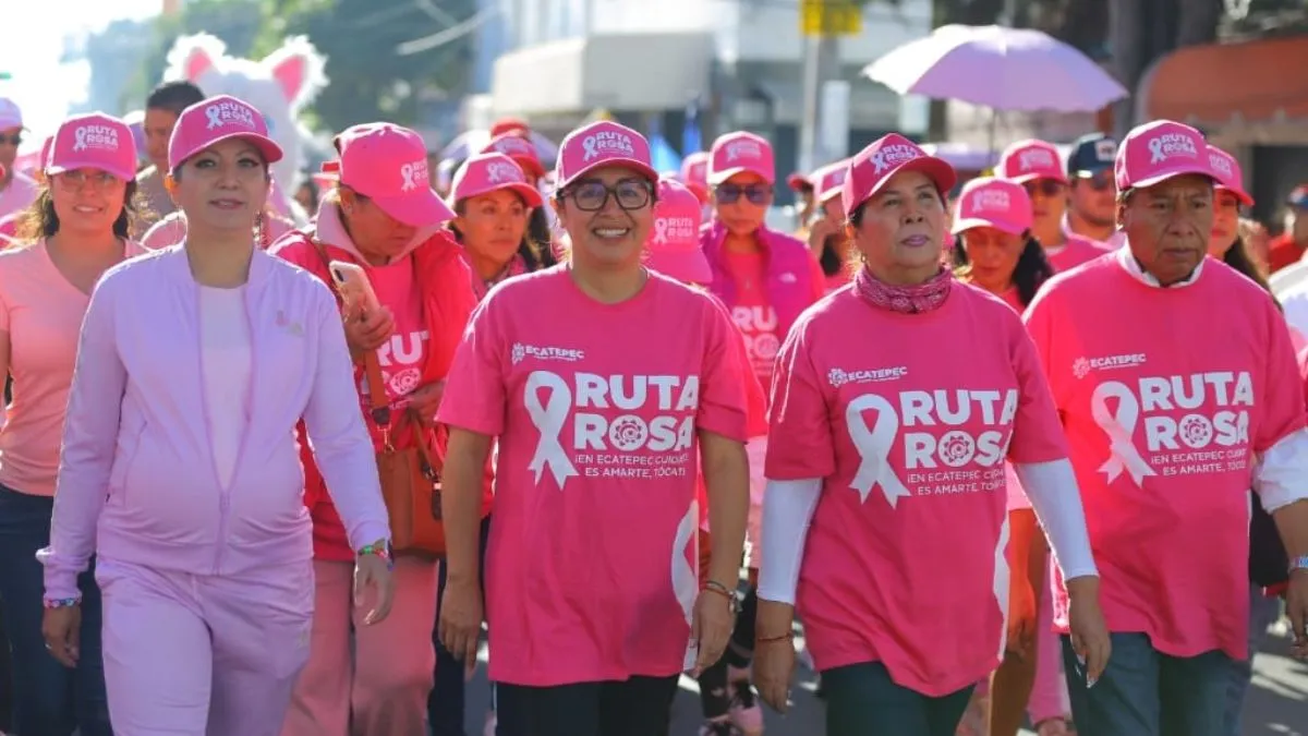 Arranca la Ruta Rosa en Ecatepec con la Caminata Estatal de Prevención del Cáncer de Mama
