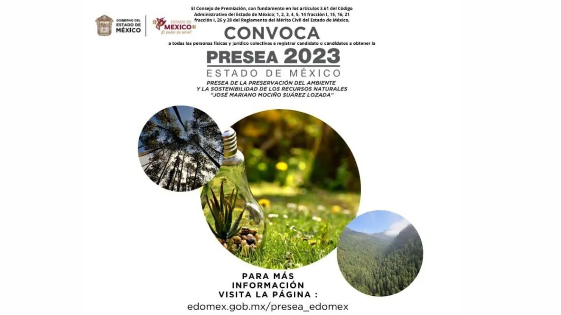 Presea Estado de México 2023: Categoría de la Preservación del Ambiente y la Sostenibilidad de los Recursos Naturales