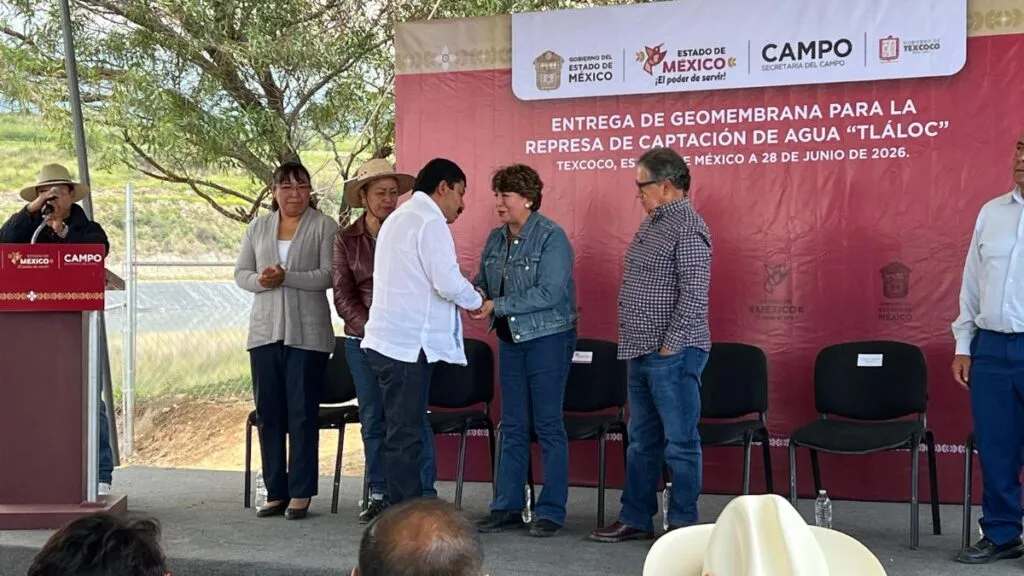 El presidente Nazario Gutiérrez Martínez y la gobernadora Delfina Gómez Álvarez inauguran obra hidroagrícola para el campo texcocano