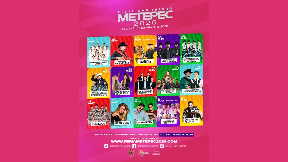 Revelan Cartelera Oficial de Feria San Isidro Metepec 2026