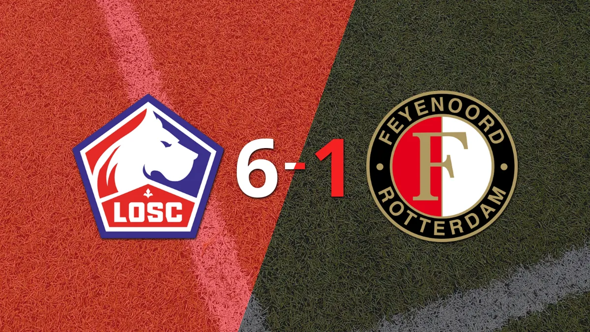 Lille liquidó con una goleada a Feyenoord por 6 a 1