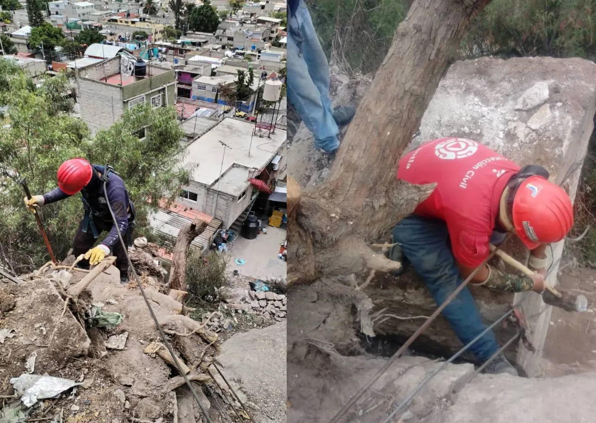 Protección Civil de Tlalnepantla vigila las laderas dónde habitan familias