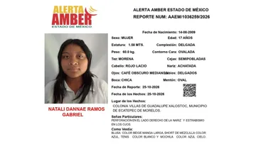 Alerta Amber: Se busca a Natali Dannae Ramos Gabriel, desaparecida Ecatepec