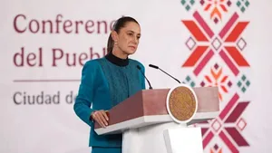 La presidenta Claudia Sheinbaum durante una conferencia en la que habló sobre las investigaciones relacionadas con Maru Campos.