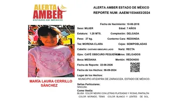 Alerta Amber: Se busca a María Laura Cerrillo Sánchez; desapareció en Atizapán