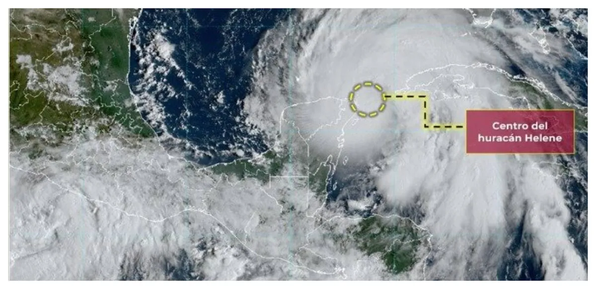 [ÚLTIMA HORA] Helene se convierte en huracán categoría 1; se localiza cerca de la costa norte de Quintana Roo