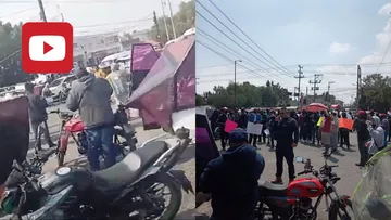 Alrededor de 60 mototaxis bloquean la vialidad México-Texcoco provocando un severo caos vial.