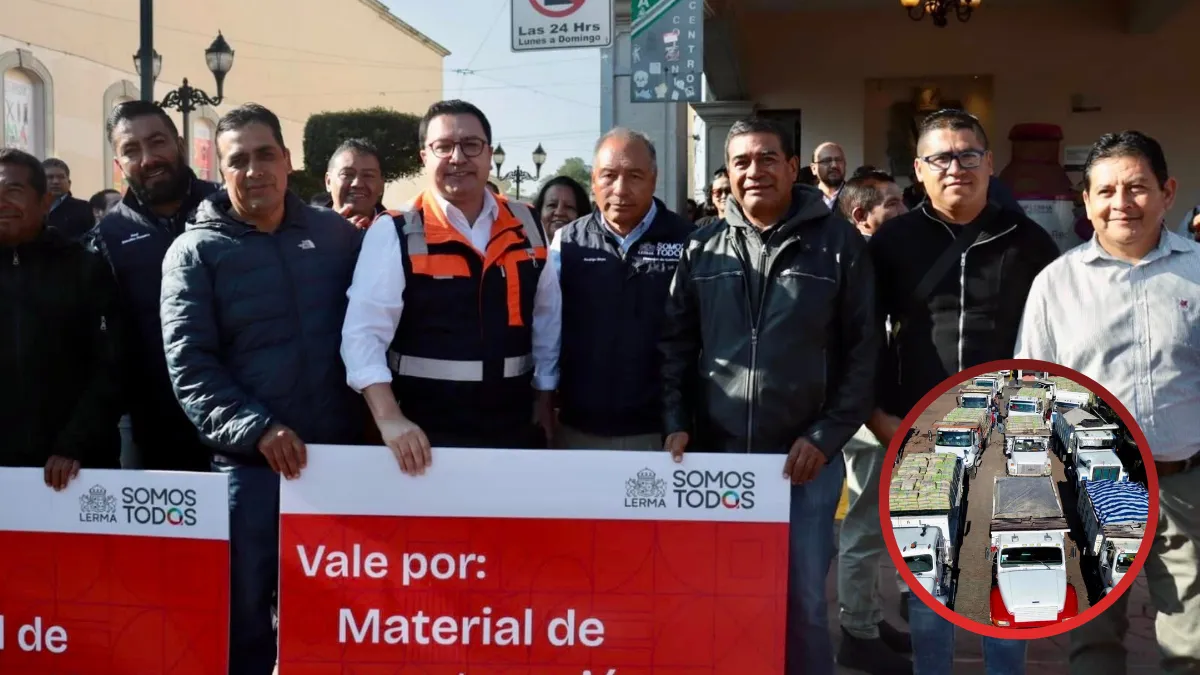 Miguel Ángel Ramírez entrega toneladas de cemento a comunidades de Lerma