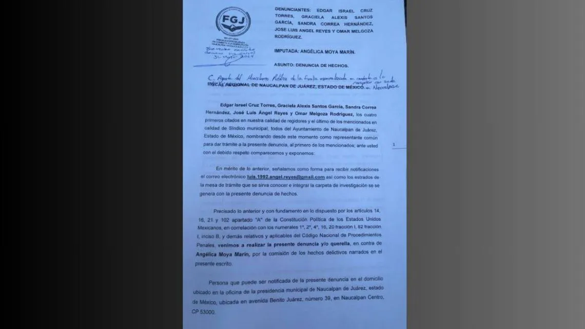 Naucalpan: denuncian regidores a Angélica Moya por abuso de autoridad