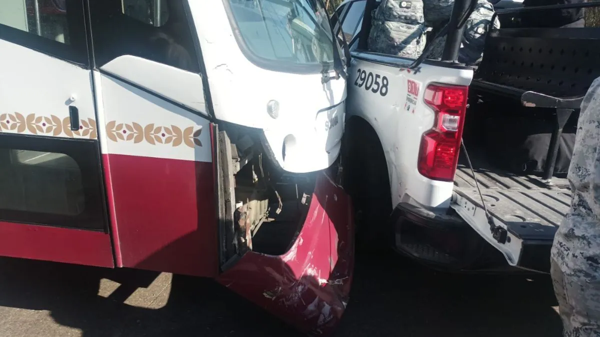 Choque de Mexibus y Guardia Nacional en Ecatepec