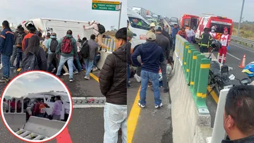 Accidente múltiple en la Naucalpan-Toluca involucra a unidad de transporte público