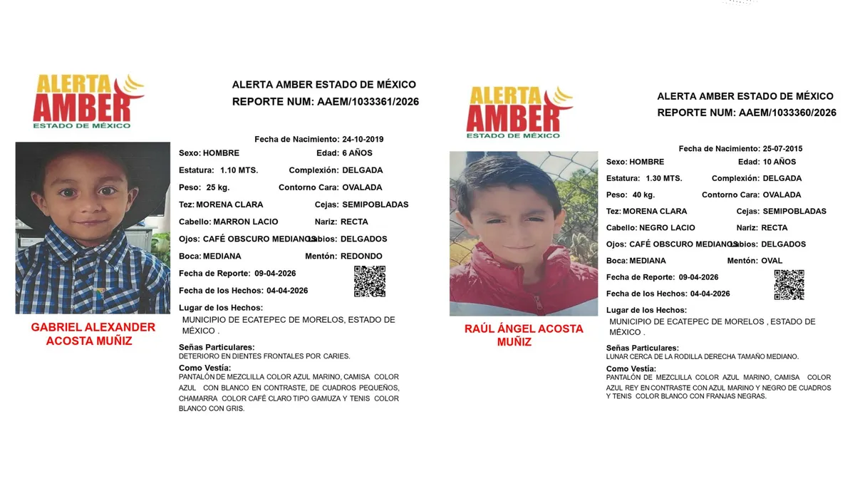 Alerta Amber | Se busca a hermanitos desaparecidos en Ecatepec