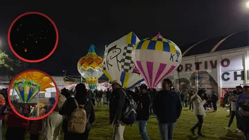 Más de 500 globos de cantoya iluminaron el cielo en Chiconcuac