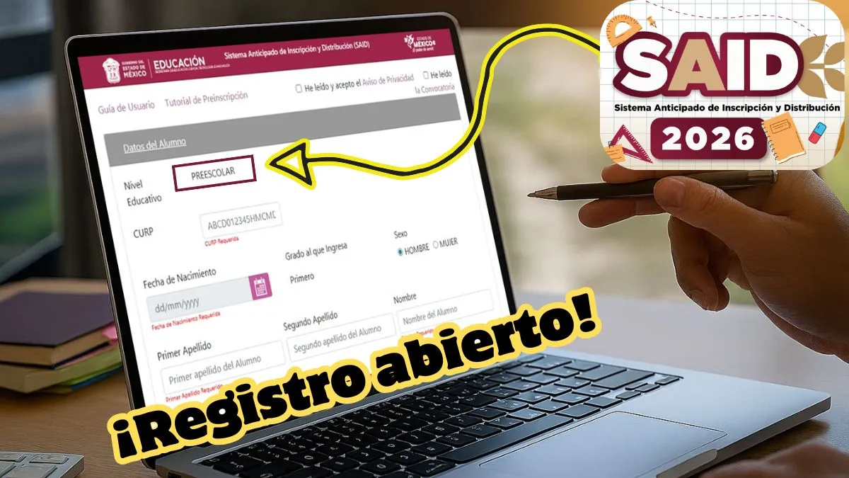 Registro de preinscripción SAID para preescolar inicia en Edomex. Aquí todos los detalles