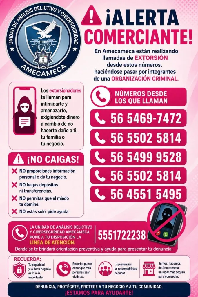 Alertan por llamadas de extorsión en la región de los volcanes