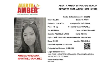 Alerta Amber: Se busca a Ximena Viridiana Martínez Sánchez; desapareció en Tecámac