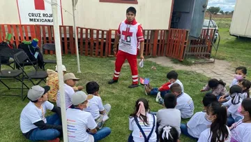 Alista Cruz Roja campamento infantil sobre prevención de accidentes en Teotihuacán