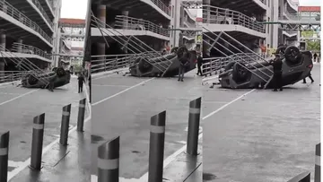 Vehículo cae desde un tercer nivel en CDMX [VIDEO]
