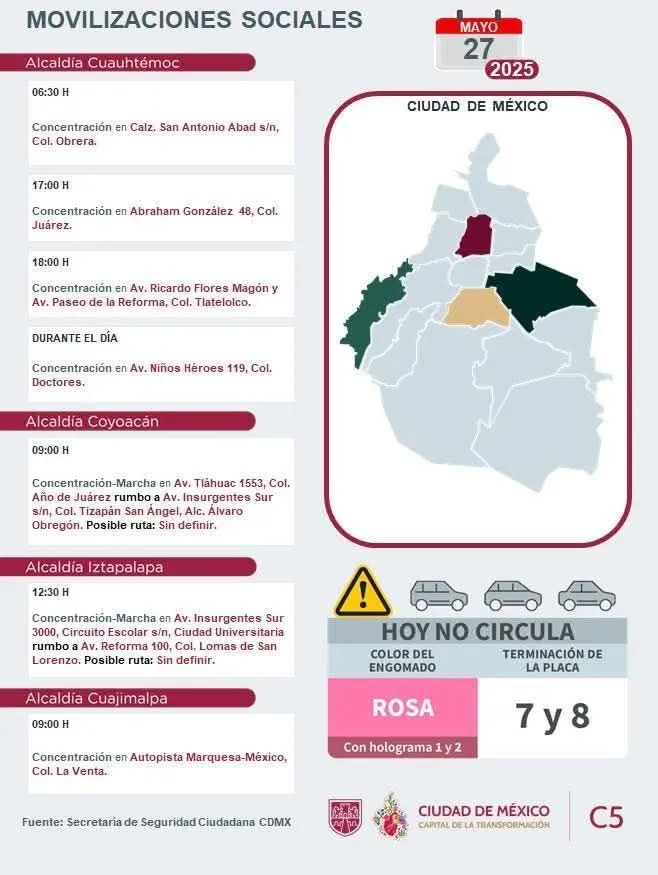 Autoridades prevén manifestación en la autopista México–Toluca