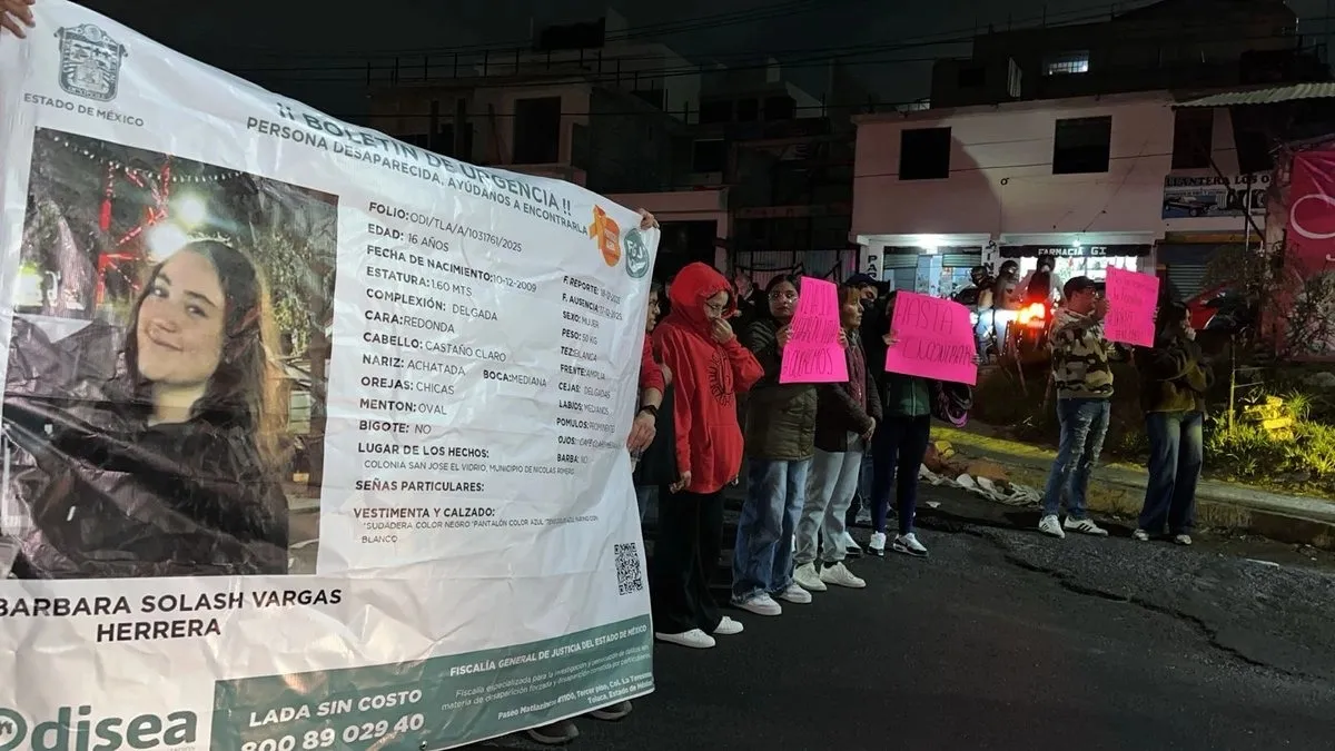 Bloquean avenida en Nicolás Romero por desaparición de Bárbara Solash