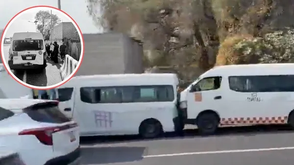 [VIDEO] Camión se queda sin frenos y embiste a tres unidades de transporte público en la México-Pachuca