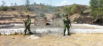 Teotihuacán: Incineran más de 135 kilos de droga en campo militar