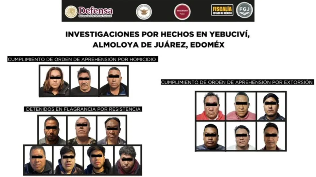Almoloya de Juárez: Detienen a implicados en el linchamiento de 4 personas