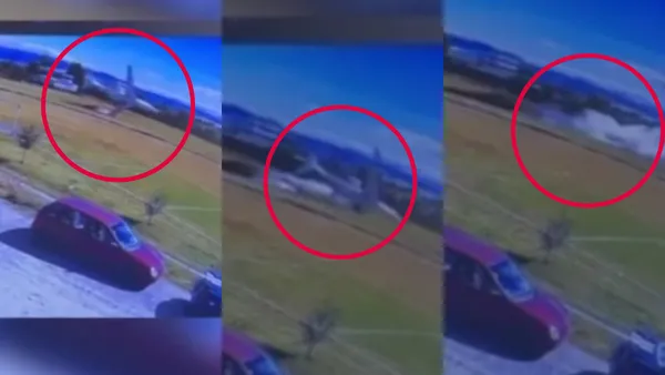 Video muestra el primer impacto de la avioneta en Toluca segundos antes del desplome total.