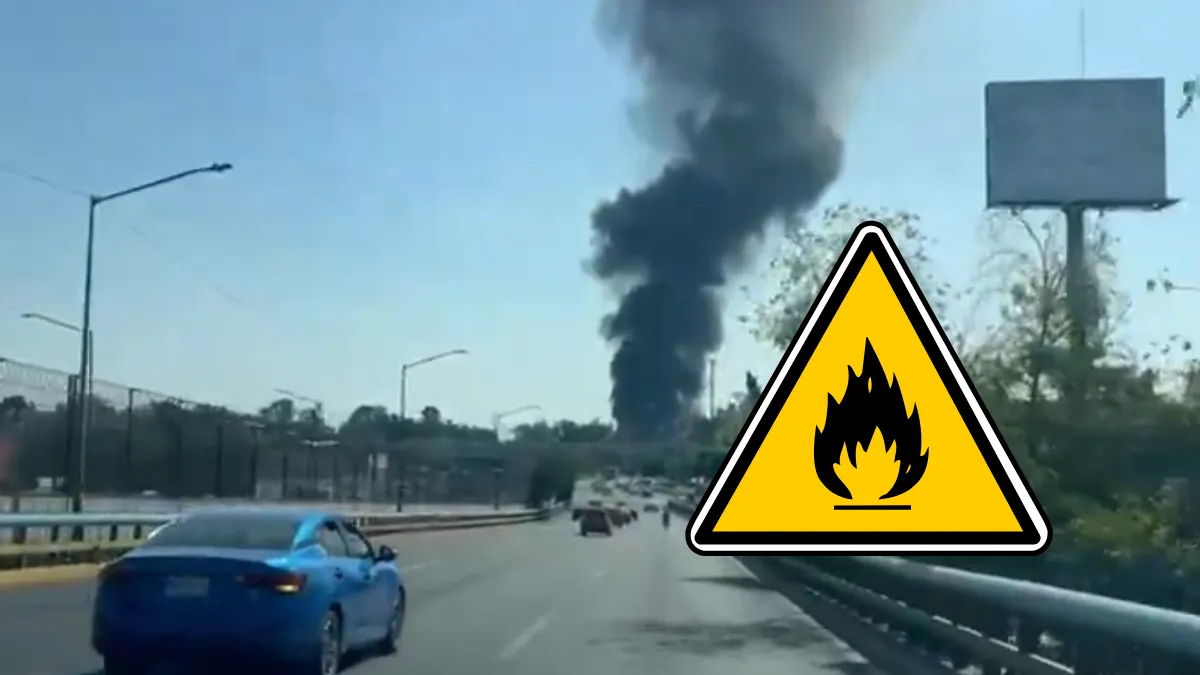 Columnas de humo por fuerte incendio en Tultitlán alertan a vecinos de San Pablo de las Salinas.