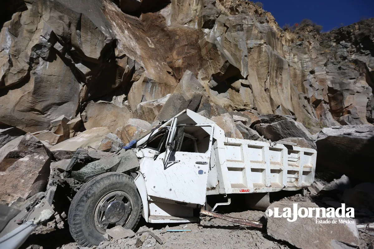 derrumbe en mina de piedra