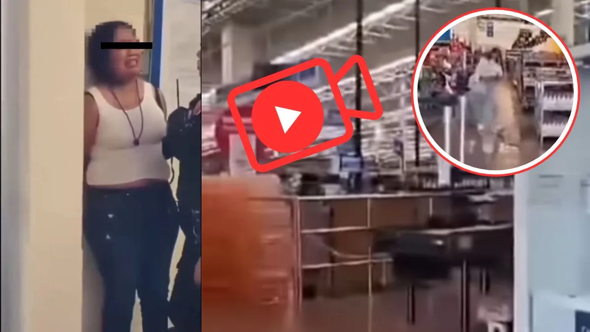 Fardera se quiso creer “brava” y fue detenida por policías de Walmart en Tecámac [VIDEO]