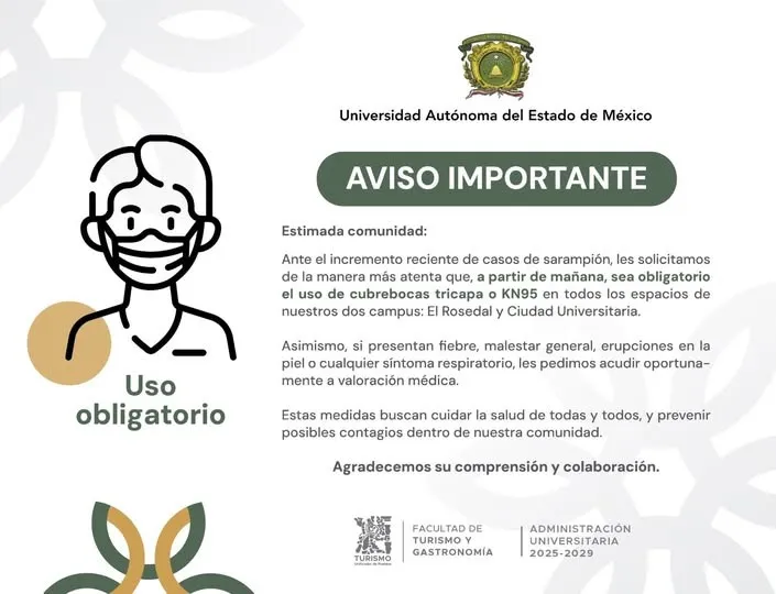 UAEMéx implementa el uso obligatorio de cubrebocas en dos facultades