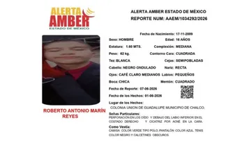 Alerta Amber: Se busca a Roberto Antonio Marín Reyes; desapareció en Chalco