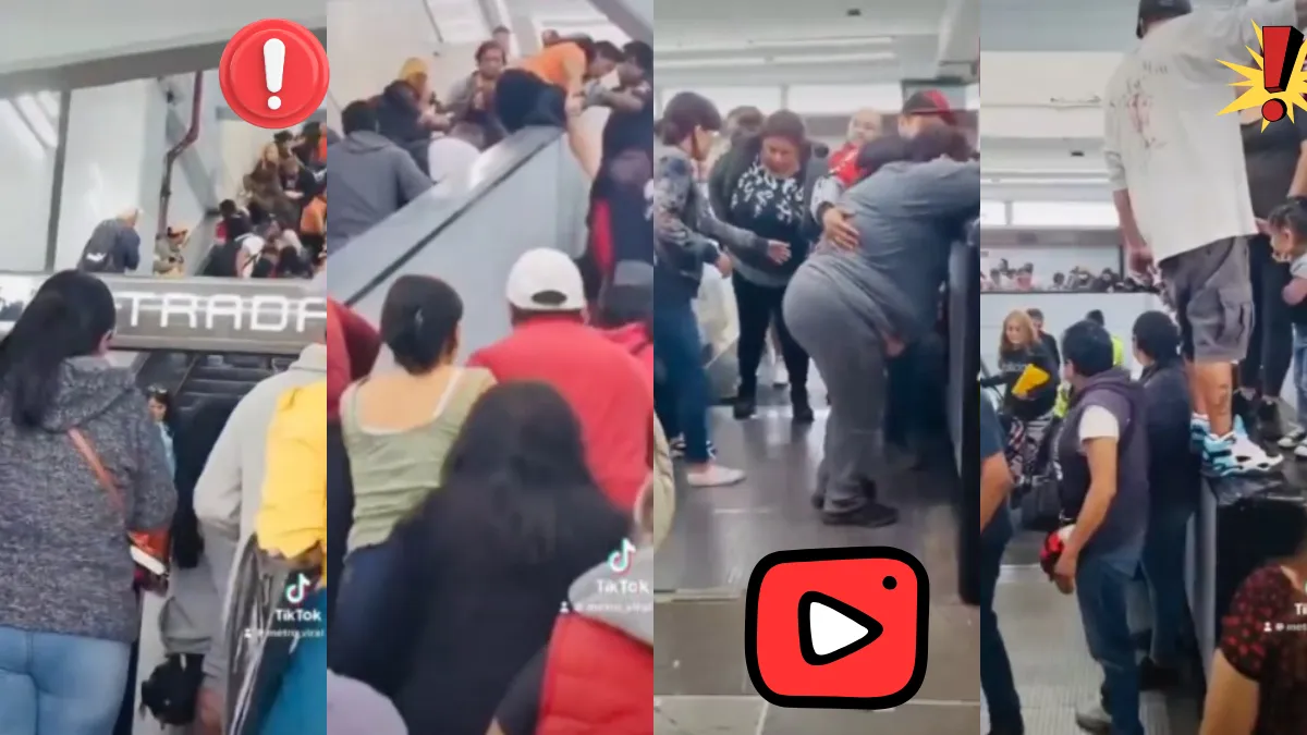 Usuarios caen uno tras otro en una escalera eléctrica de Ciudad Deportiva, dejando 12 lesionados.