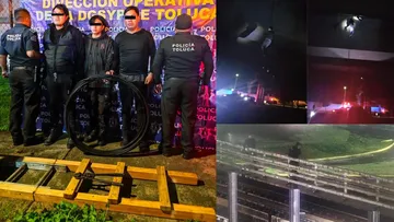 Ladrones roban cables del Tren Interurbano y policía de Toluca los detiene