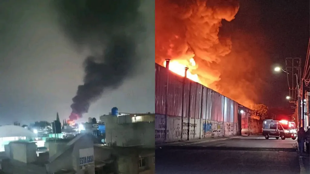 Incendio en fábrica de Ixtapaluca moviliza a cuerpos de emergencia