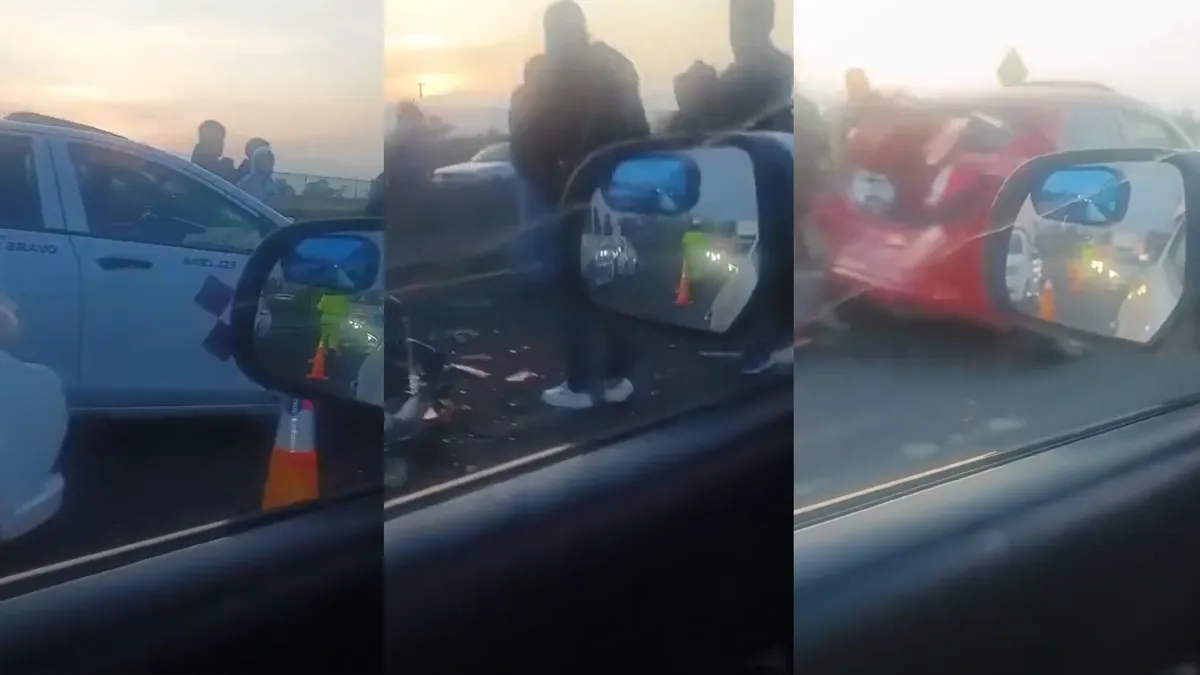 [VIDEO] Carambola en el Libramiento Bicentenario provoca severo caos vial