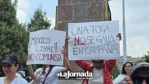 Marchan en Toluca en contra de la Elección Judicial