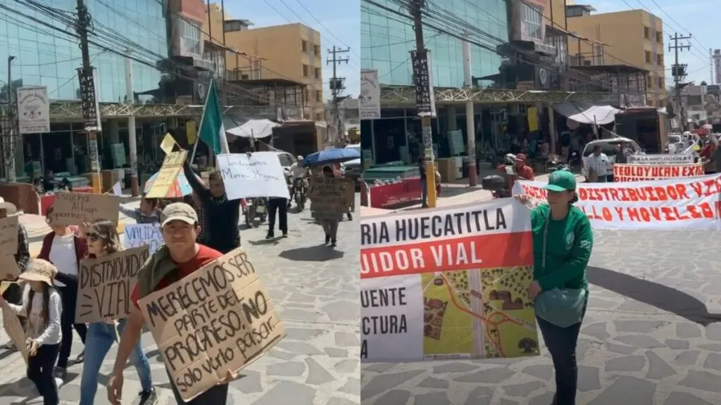 Habitantes de Teoloyucan se manifiestan, exigen puentes dignos y estación del Tren México–Querétaro